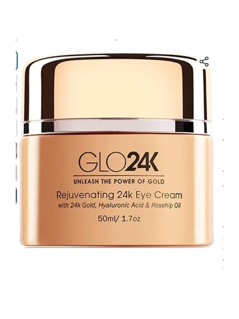 ANTI AGING EYE CREAM GLO24K REJUVENATING CREAM MINIMIZES WRINKLES & FINE LINES